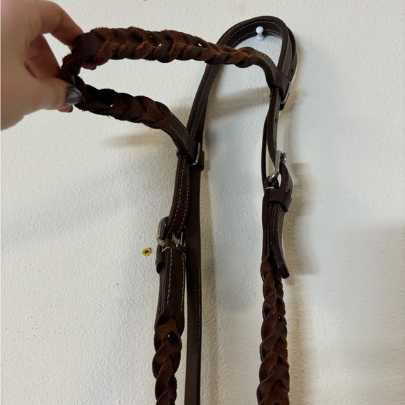New Western Headstall with Heavy Harness Reins - Picture 1 of 3